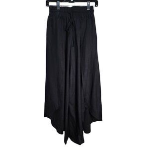 NWOT | Black Flowy High Low Hem Wide Leg Culotte Pants Skirt Overlay | Small